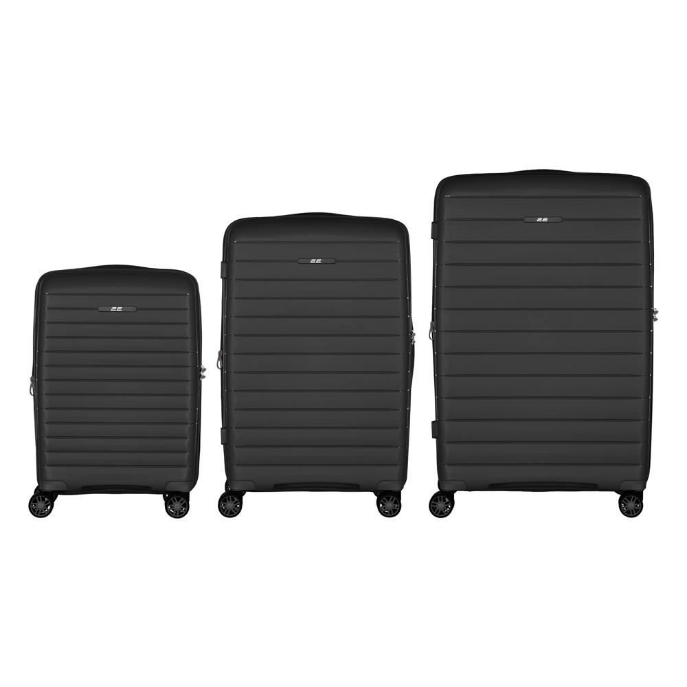 Набір валіз дорожніх 2E Aero поліпропілен замок TSA з 4 колесами S/M/L Чорний (2E-SPP-AERO-SET3-BK) - фото 5 Набір валіз дорожніх 2E Aero поліпропілен замок TSA з 4 колесами S/M/L Чорний (2E-SPP-AERO-SET3-BK) - фото 5