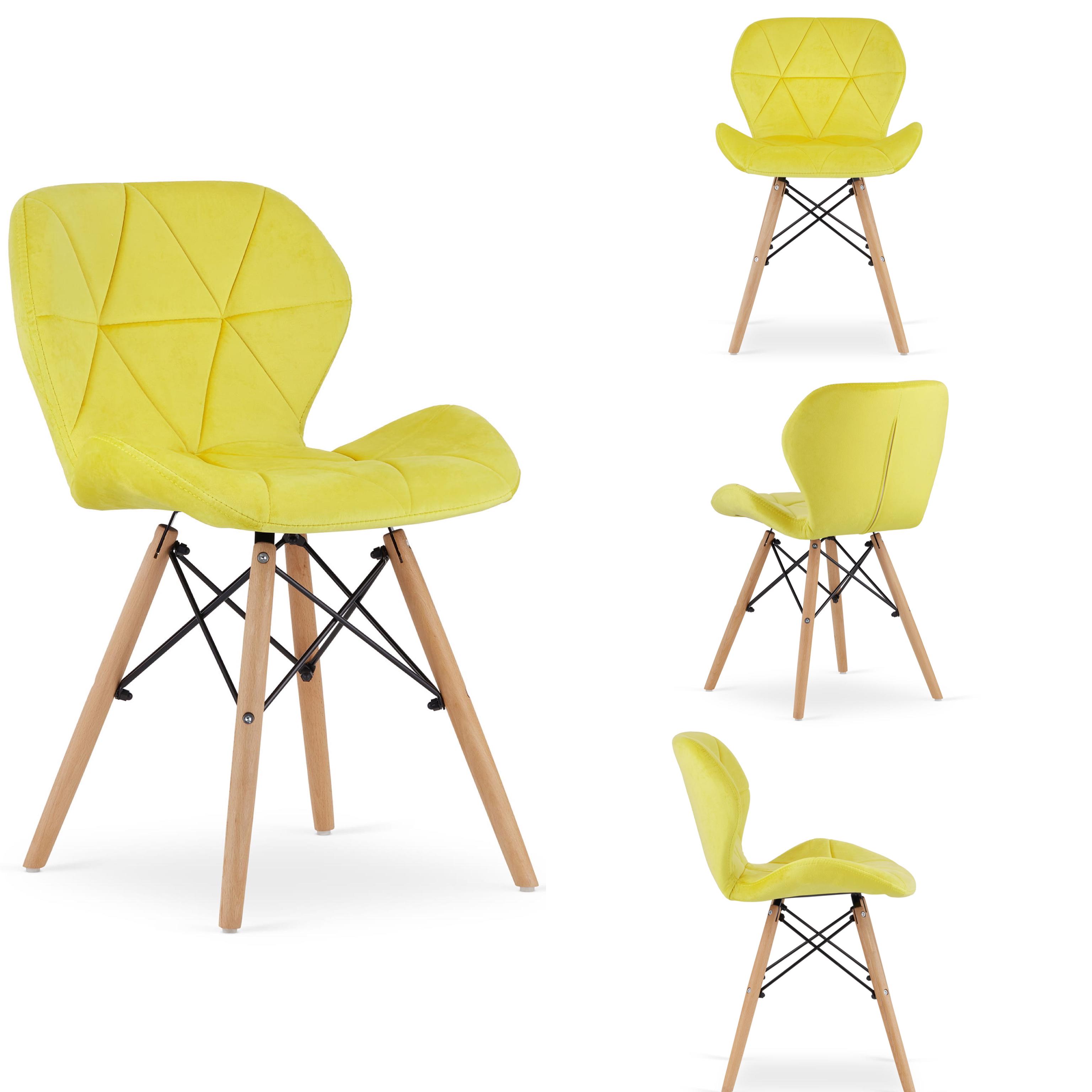 Стулья кухонные комплект LBT LAGO 4478 велюр 4 шт. Желтый (9541)