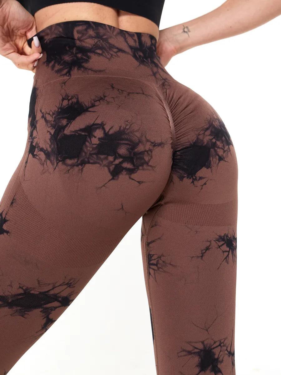 Лосины с эффектом Push Up Push Up мраморные с высокой посадкой для тренировок в спортзал и йоги Коричневый (70040L) - фото 10 Лосины с эффектом Push Up Push Up мраморные с высокой посадкой для тренировок в спортзал и йоги Коричневый (70040L) - фото 10