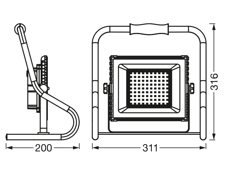 Прожектор Osram Worklight Battery LED 30W 5V 2400lm 4000K IP44 311х316х200 мм на аккумуляторе (4099854430336) - фото 2