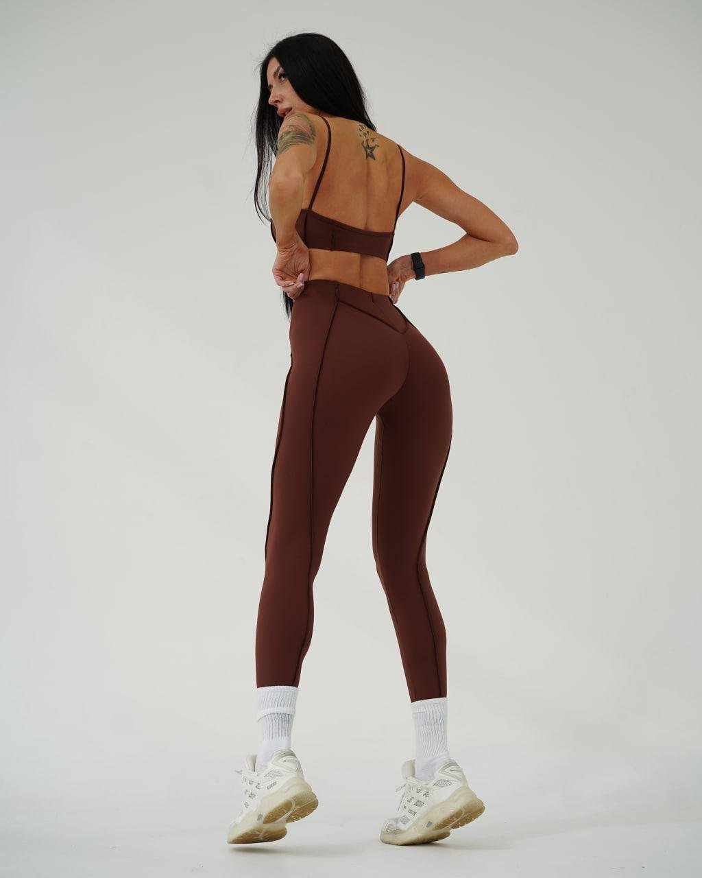 Топ со швами наружу с чашками L Шоколадный (RTPX06L) - фото 4