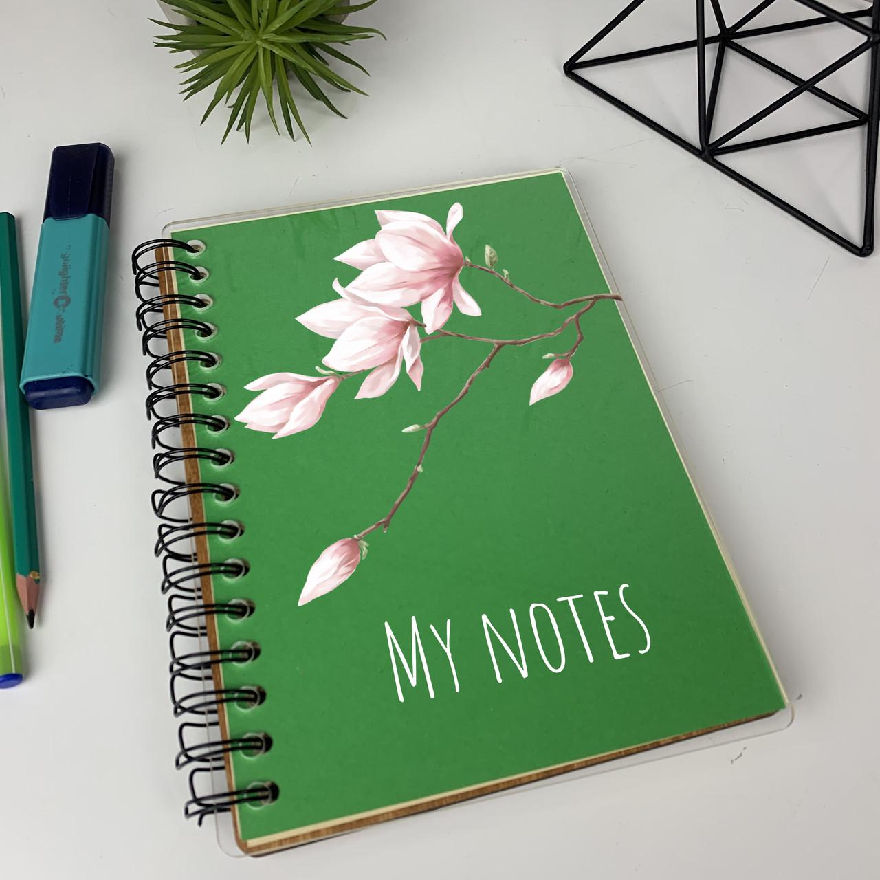 Блокнот из дерева и акрила на боковой спирали (BK-0088)