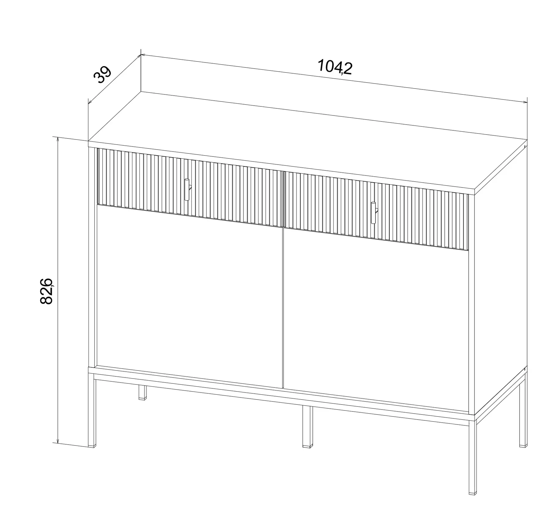 Комод двухдверный с ящиками NOVA II 2D2S 104 Кашмир/Черный (7279_2) - фото 7