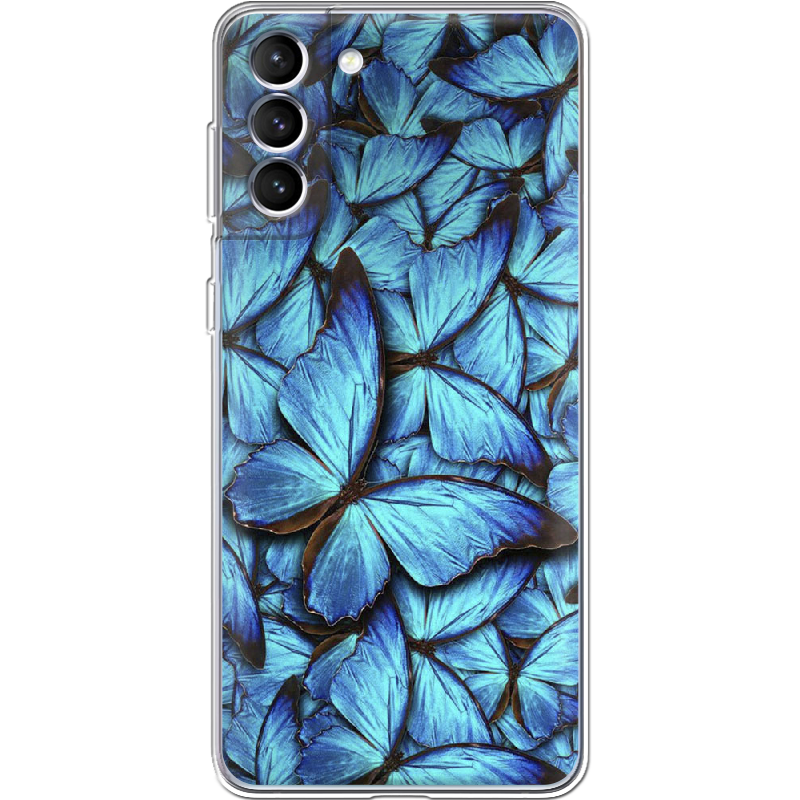 Чохол BoxFace Samsung G996 Galaxy S21 Plus Лазурні метелики Прозорий силікон (41718-up1550-41718)