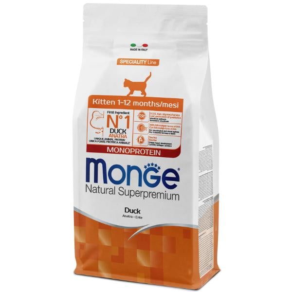 Корм для кошек сухой Monge Cat Kitten с уткой 400 г (000025717)