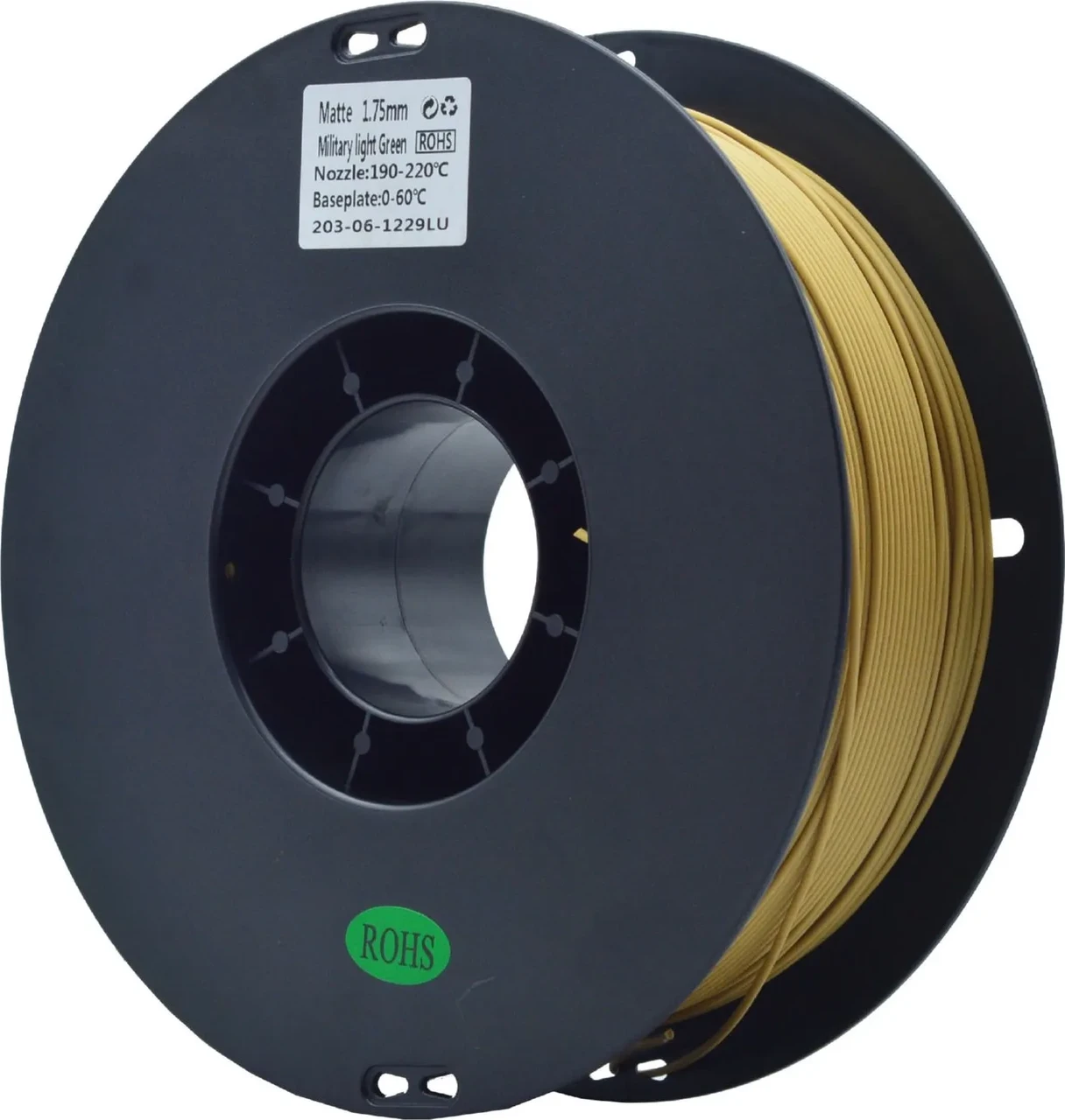 Филамент пластик PLA Matte 1 кг 1,75 мм матовый светлый хаки Light Army Green (203-06-1229LU)