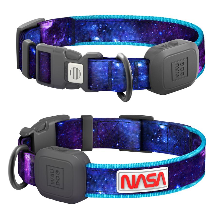 Ошейник для собак с подсветкой Waudog LED NASA21 Type-C S-M 25 мм 31-45 см Blue (272-0148)