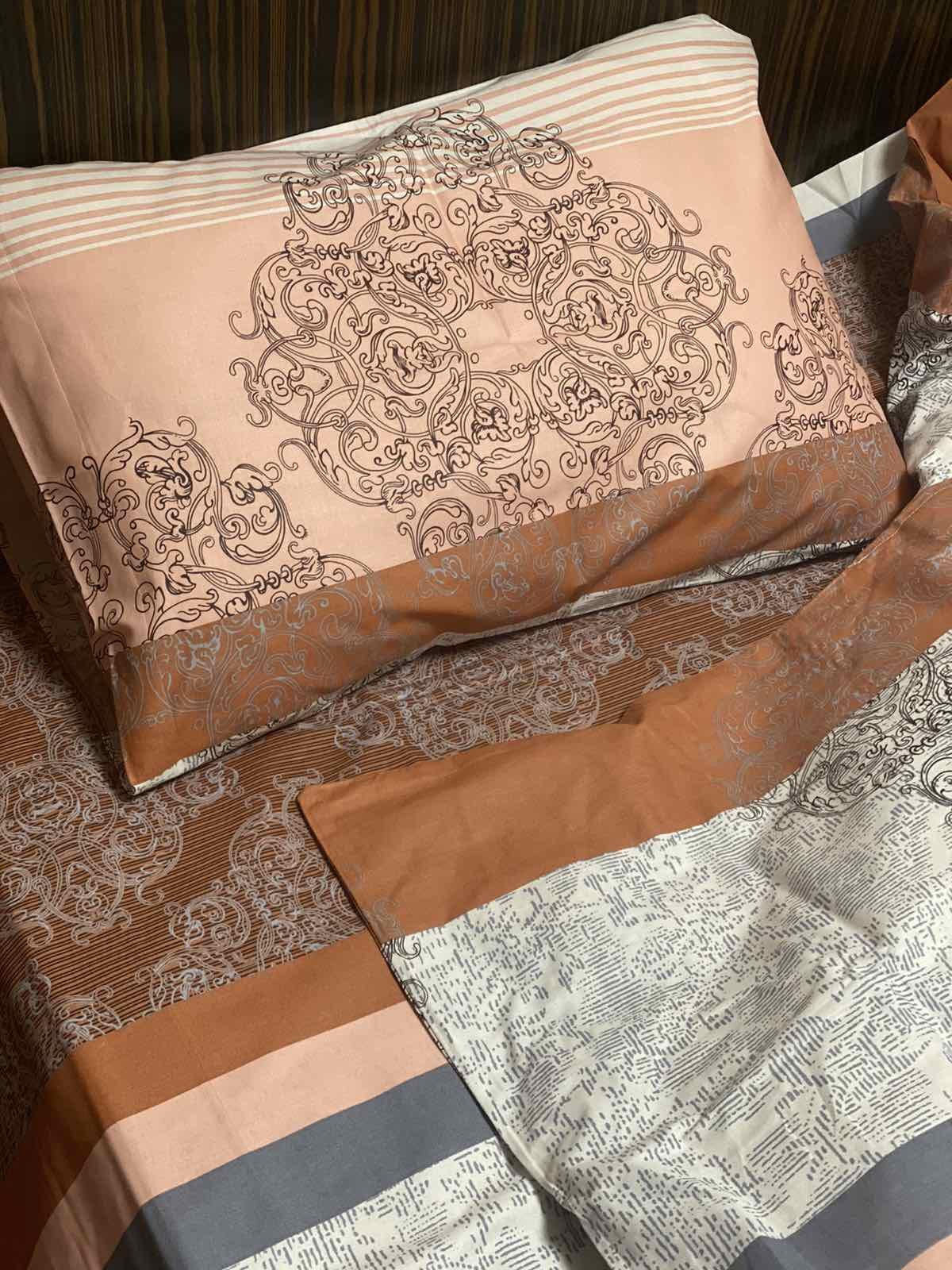 Комплект постельного белья Zastelli 1210 Азулежу бязь полуторный 145х210 Коричневый