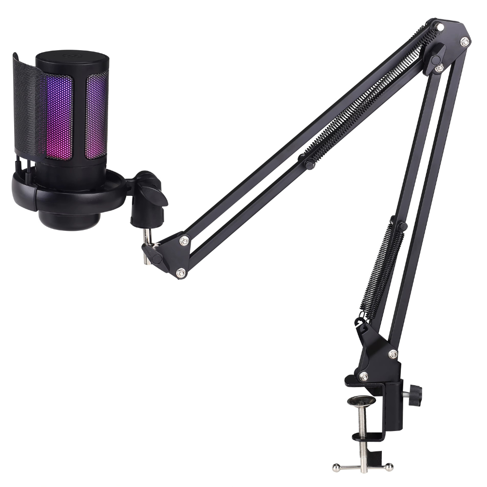 Микрофон для ПК и ноутбука ME6S для стриминга и подкастов с USB шумоподавлением RGB-подсветкой кардиоидной диаграммой