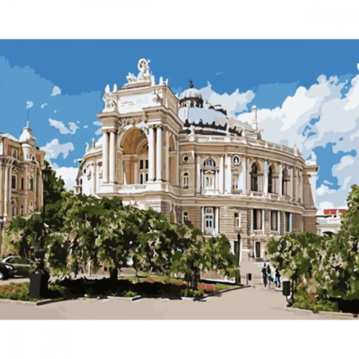 Картина по номерам Strateg Прекрасный оперный театр с лаком и уровнем 40х50 см (SY6557)