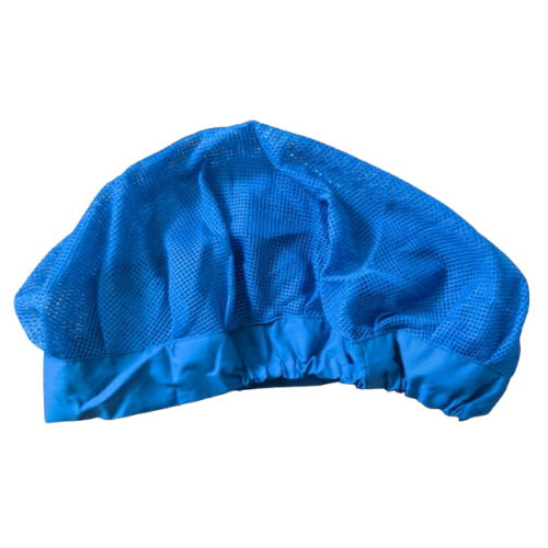 Шляпа для шеф-повара на кухне из дыхательной регулируемой сетки универсальная Синяя (40_051)
