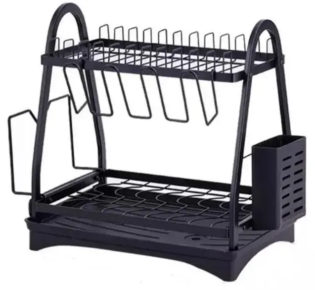 Сушилка для посуды настольная Edenberg 2 яруса 50х30х38 Черный (EB-17982)