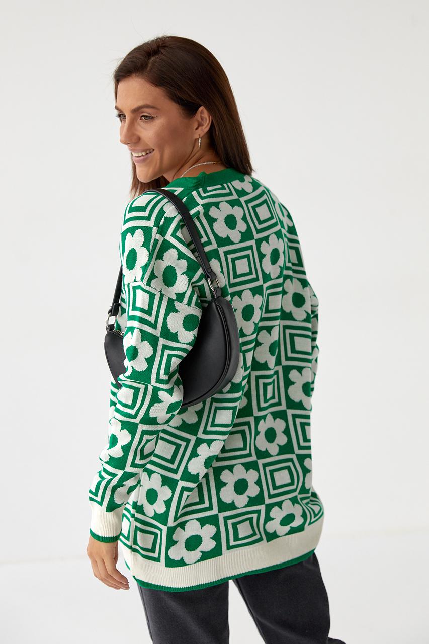 Кардиган удлиненный M Зеленый (9528434) - фото 2 Кардиган удлиненный M Зеленый (9528434) - фото 2