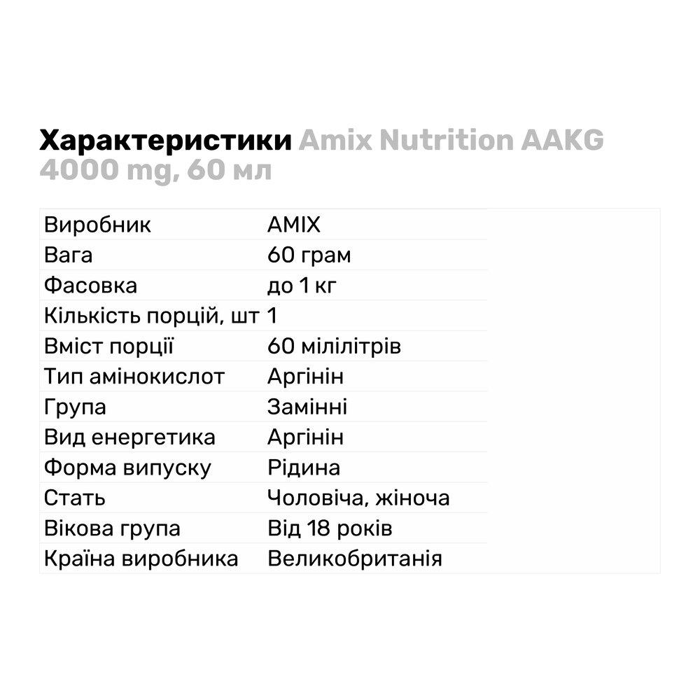 Амінокислота Amix Nutrition AAKG 4000 мг 60 мл Лайм (9025V14209) - фото 2