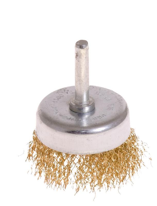 Щітка торцева Mastertool з латунированной рифленого дроту 50 мм зі стрижнем 1/4 (19-7405)
