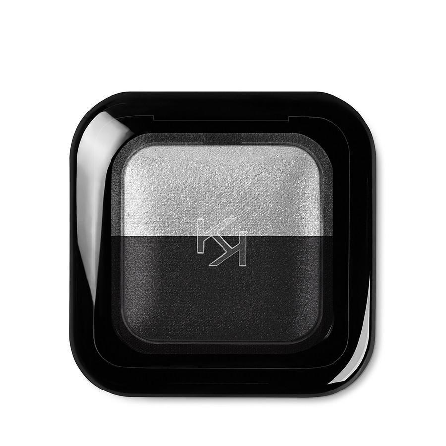 Тени Bright Duo Baked Eyeshadow Kiko Milano 24 перламутровый Серебряный/Черный