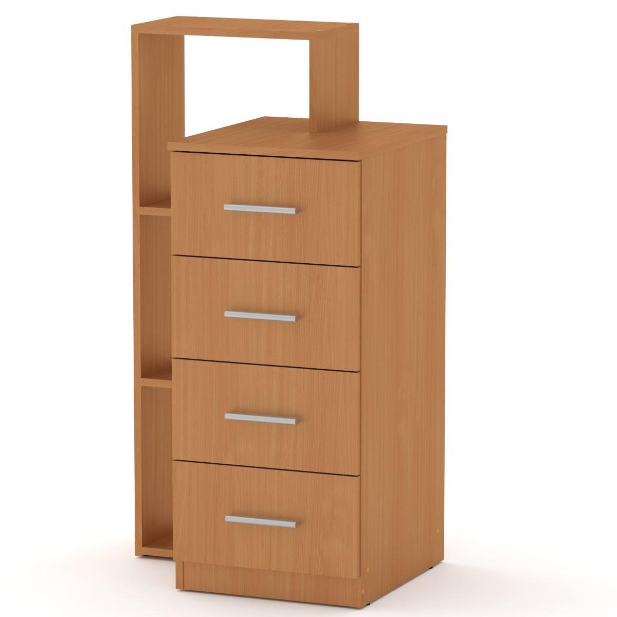 Комод на 4 ящика с полками Компанит 4-1Л Бук