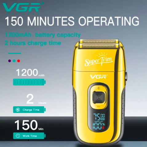 Шейвер-бритва професійний VGR V-332 акумуляторний з дисплеєм Золотий (24604645) - фото 10