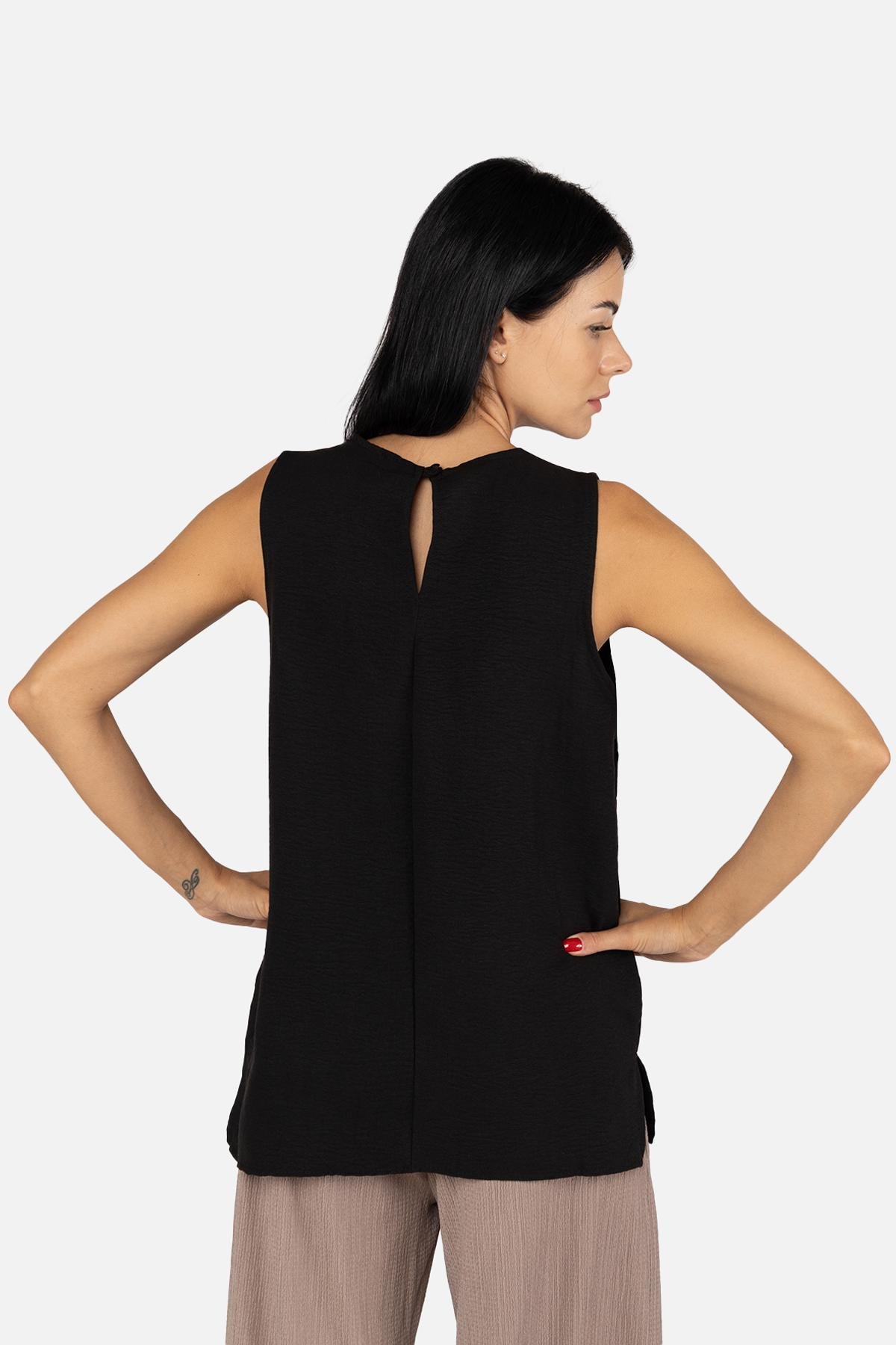 Блуза женская ЦБ-00256401 с коротким рукавом р. 42 Черный (SKT001010083) - фото 3 Блуза женская ЦБ-00256401 с коротким рукавом р. 42 Черный (SKT001010083) - фото 3