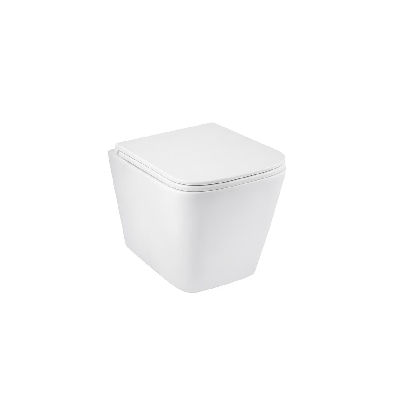 Унітаз підвісний безобідковий Kroner Eifel WHI493436 RIMLESS з сидінням Slim Duroplast/Soft-close/Quick R