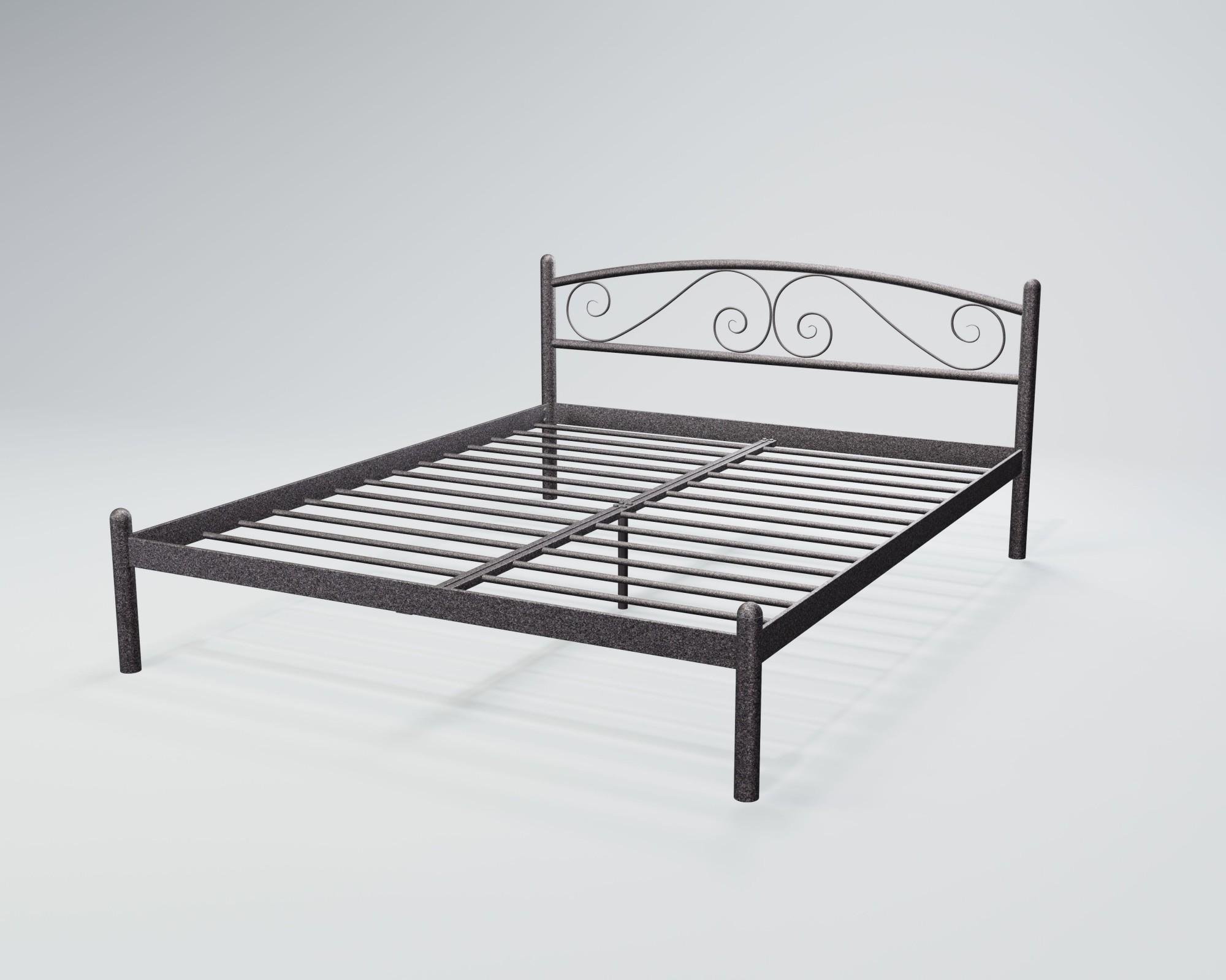 Кровать двухспальная ViolaDesign 140х200 см Графитовый (ten_0382)