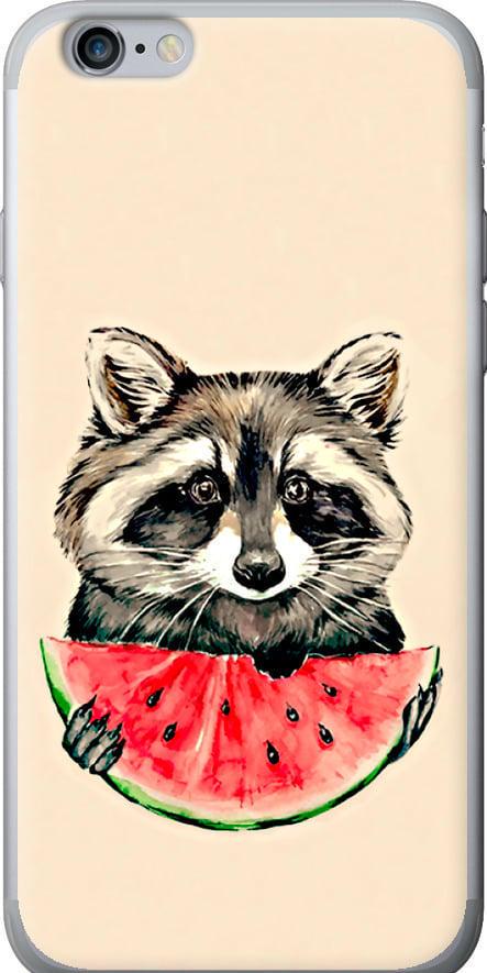 Чехол на iPhone 6s Plus Енотик с арбузом (4605u-91-42517)