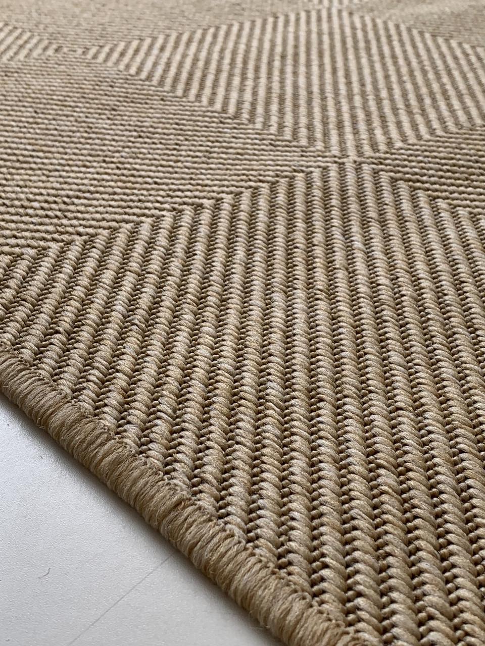 Килим безворсовий абстрактний рогожка прямокутний 80х150 см Бежевий (10011-0202) - фото 3 Килим безворсовий абстрактний рогожка прямокутний 80х150 см Бежевий (10011-0202) - фото 3