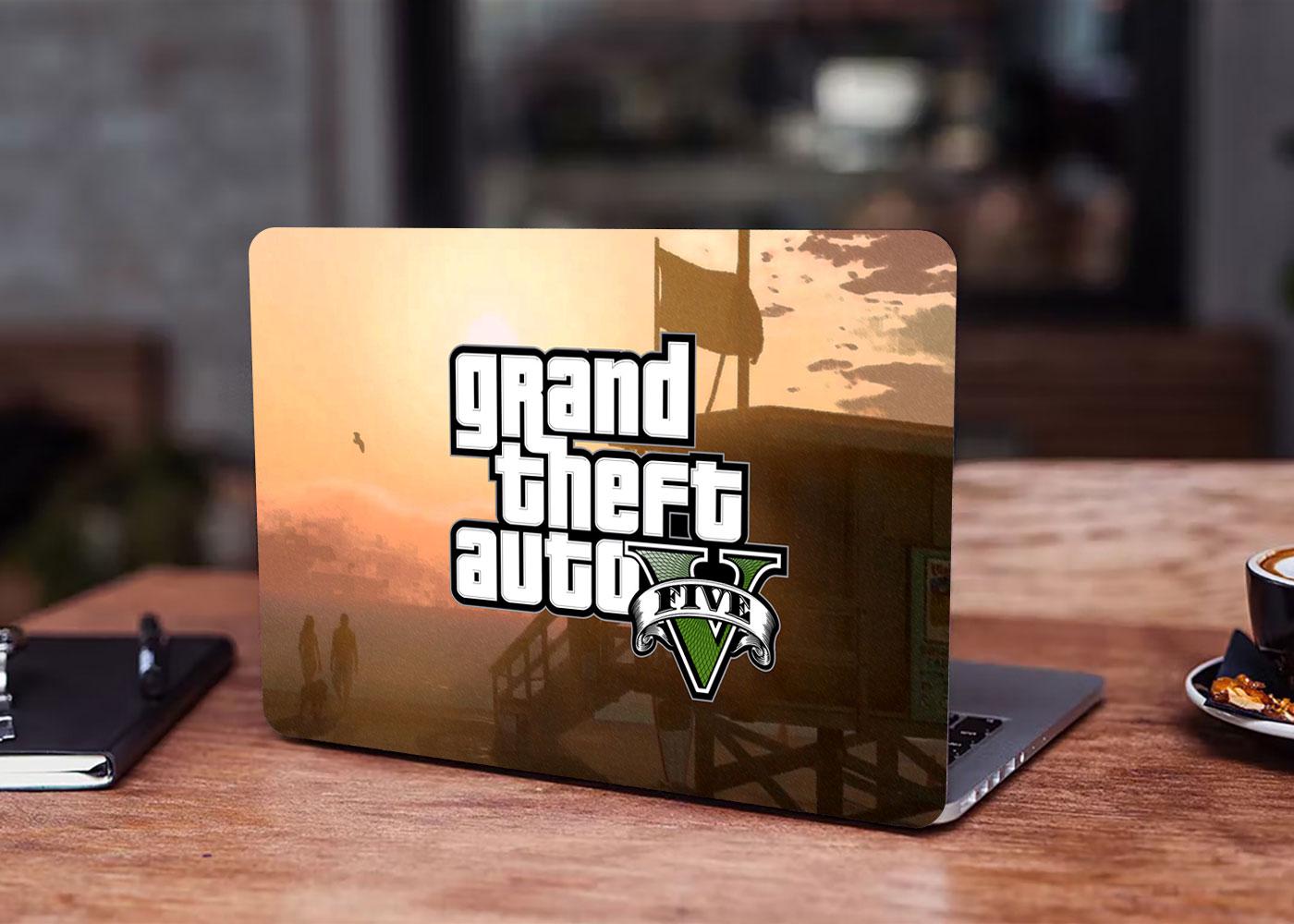 Декоративная наклейка на ноутбук 17,3" Grand theft auto 5 400х260 мм (100641_17)