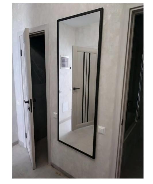 Дзеркало настінне в повний зріст в тонкій рамі в передпокій 160х70 см Чорний (29042648) - фото 6