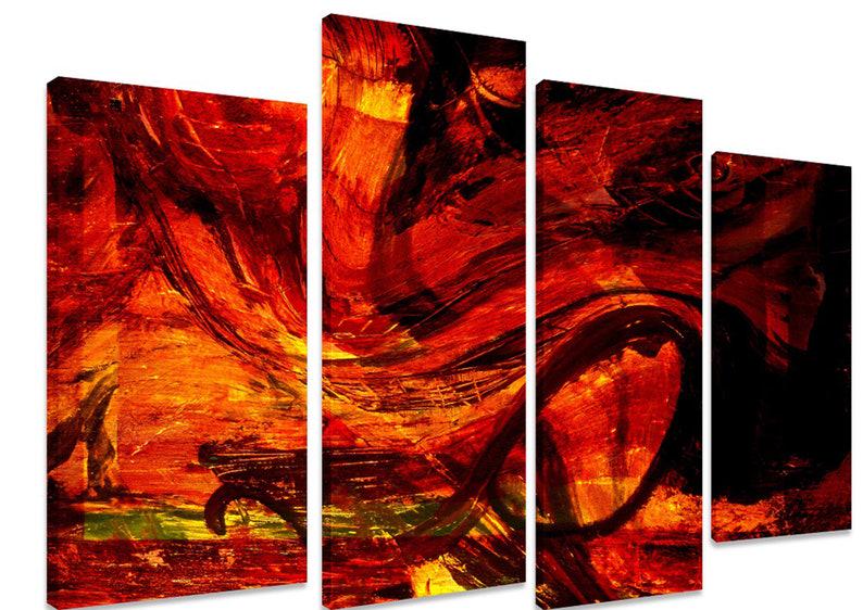 Модульна картина KIL Art Вогняна хаотичність на холсті з чотирьох частин 89x56 см (M4_M_346)