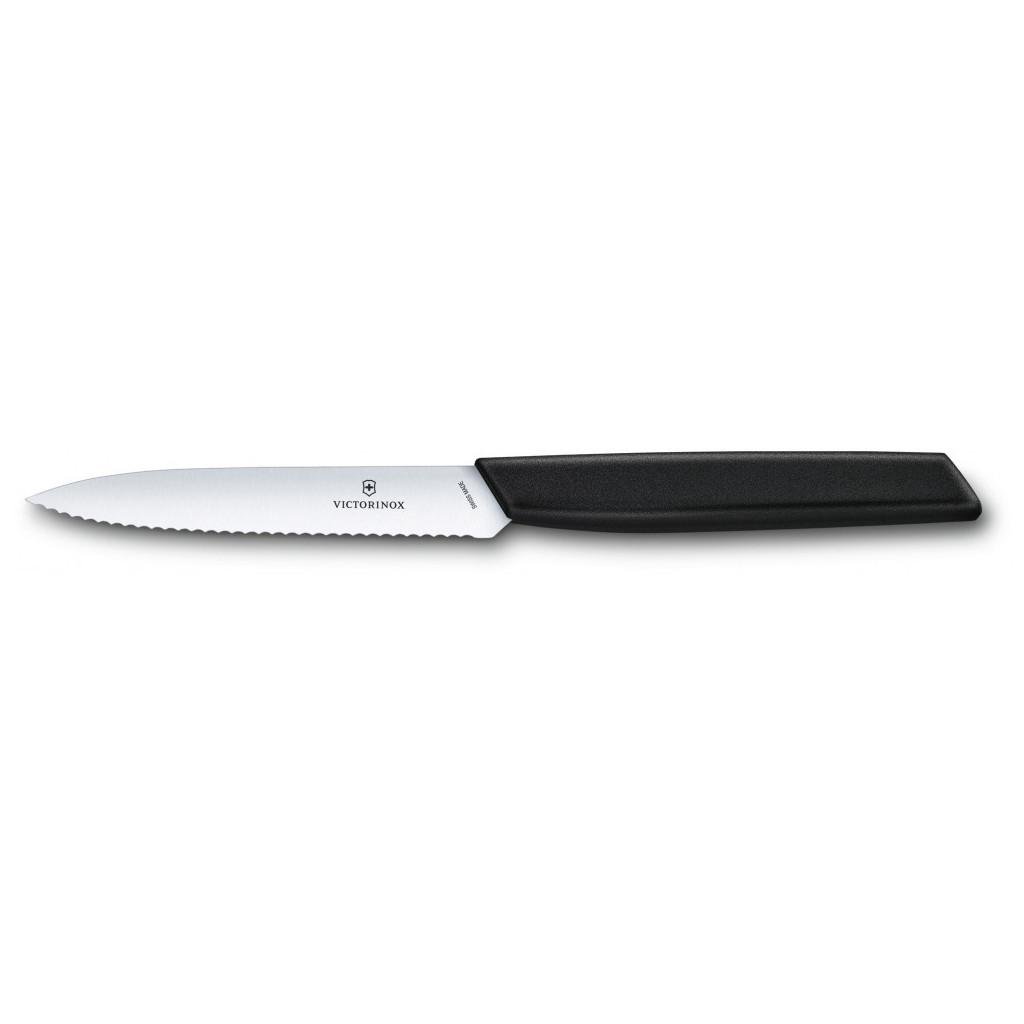 Кухонний ніж Victorinox Swiss Modern Paring Serrate 10 см Black (6.9003.10W)