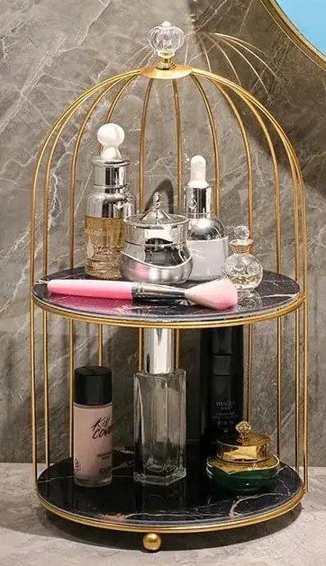 Органайзер полка для парфюмерии Мрамор (M4125black)