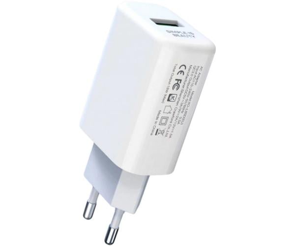 Устройство сетевое зарядное Xo L85D QC3.0 1USB/18W/USB/microUSB White - фото 2