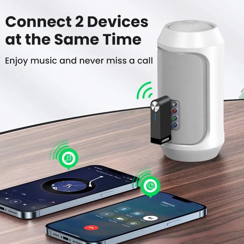 Адаптер UGREEN Bluetooth Receiver 3,5 мм Black (30348) - фото 6