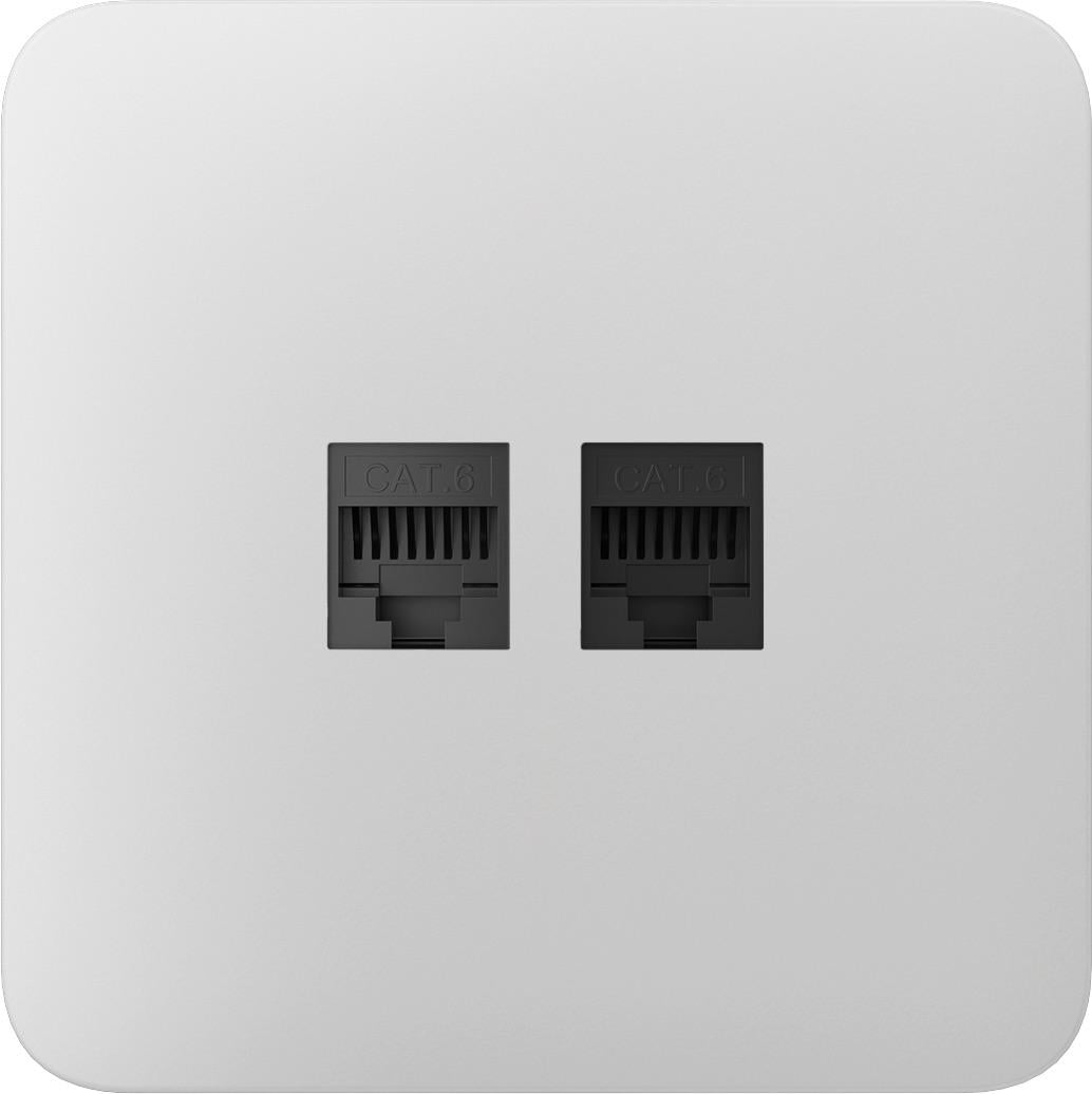 Панель передняя для встроенной интернет-розетки Ajax SoloCover LAN White (17524)