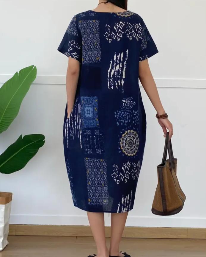 Сукня лляна М Синій (00207) - фото 3 Сукня лляна М Синій (00207) - фото 3