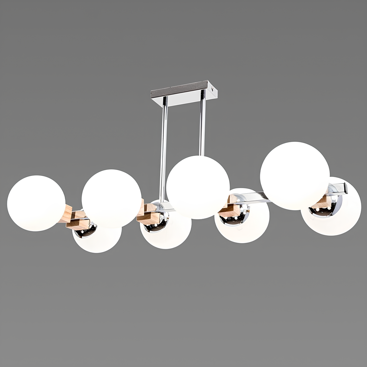 Люстра Valeso на восемь стеклянных плафонов под лампу Е27 Хром (B NQ6625/8 CR)