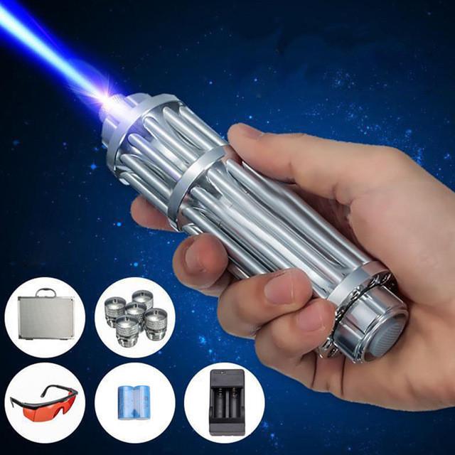 Лазерная указка Blue Laser YX-B008 B017 50000 mW Серебряный - фото 3