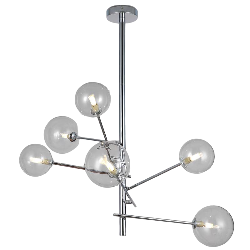 Люстра на 6 ламп Bubbles Срібний (61-LLP01-6 CR+CL)