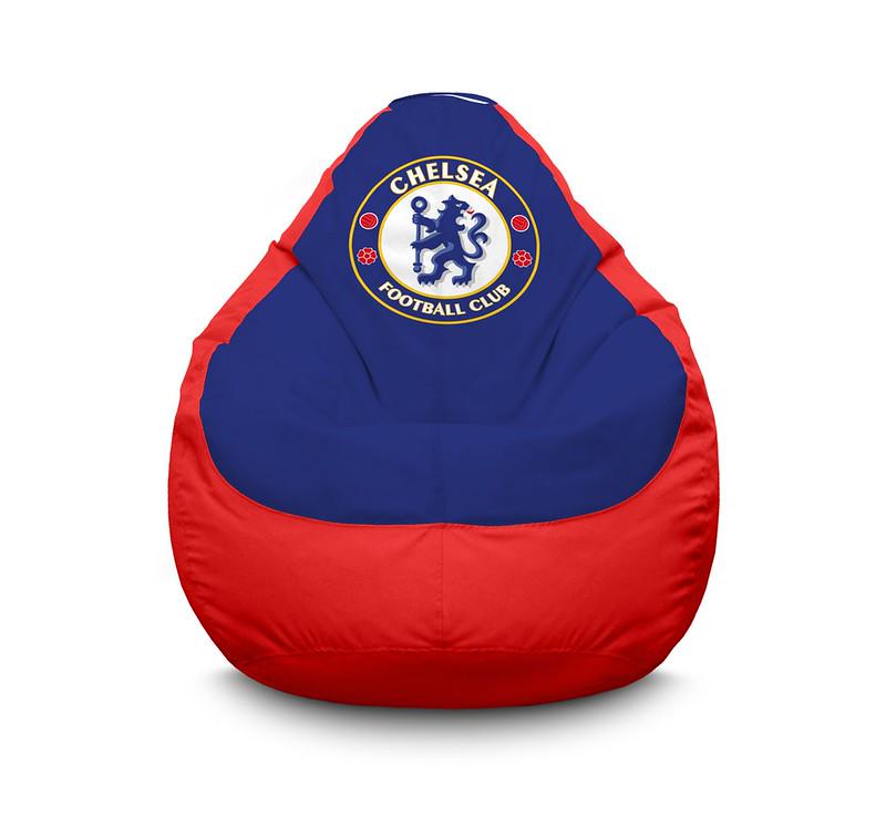 Кресло мешок iPuff Football Chelsea FC Red Оксфорд XL 80x110 см Красный