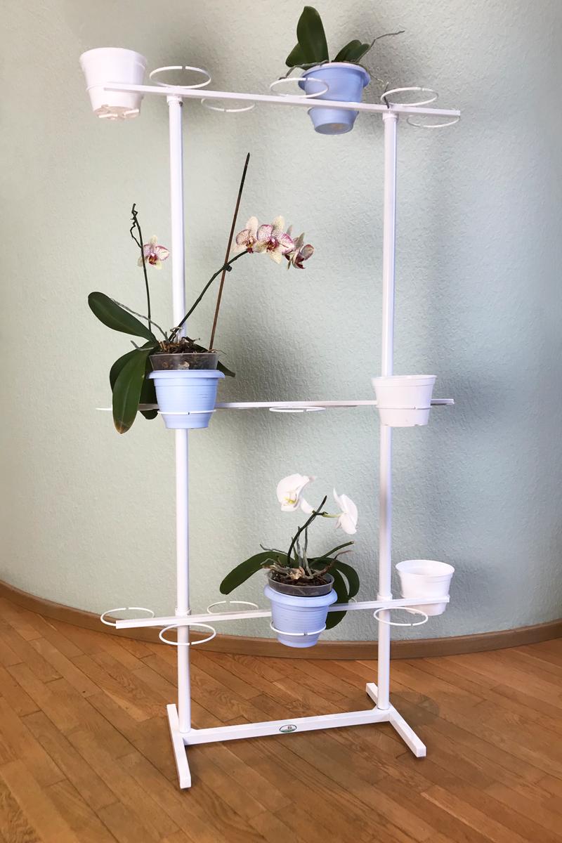 Підставка для квітів BeStand Квін 120 на 21 вазон з трьома рухомими планками 123 см Білий - фото 2 Підставка для квітів BeStand Квін 120 на 21 вазон з трьома рухомими планками 123 см Білий - фото 2