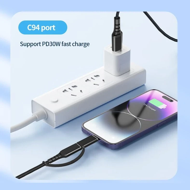 Кабель SanGuan USB-C to Type-C/Lightning 60 W 2в1 - фото 9 Кабель SanGuan USB-C to Type-C/Lightning 60 W 2в1 - фото 9