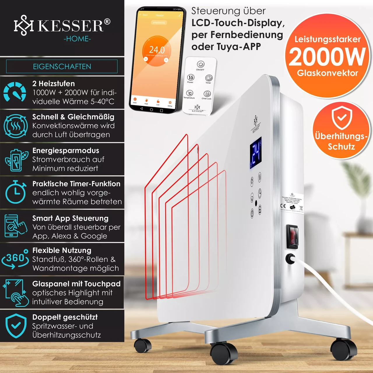 Обогреватель KESSER 2000 Вт +40°C 230В - фото 8 Обогреватель KESSER 2000 Вт +40°C 230В - фото 8