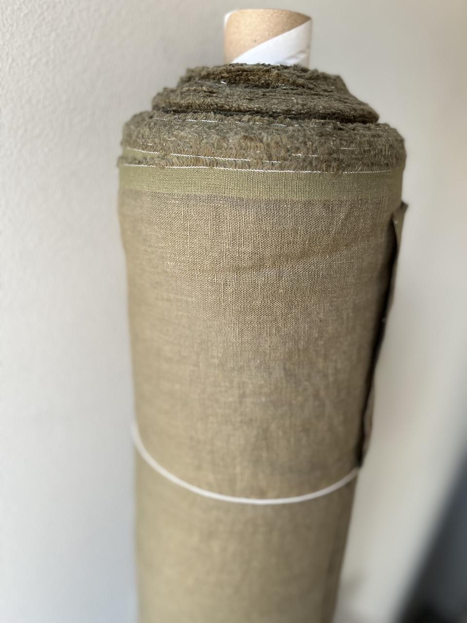 Ткань Linen Plus плотная с креш эффектом льняная Оливковый 03 - фото 2 Ткань Linen Plus плотная с креш эффектом льняная Оливковый 03 - фото 2