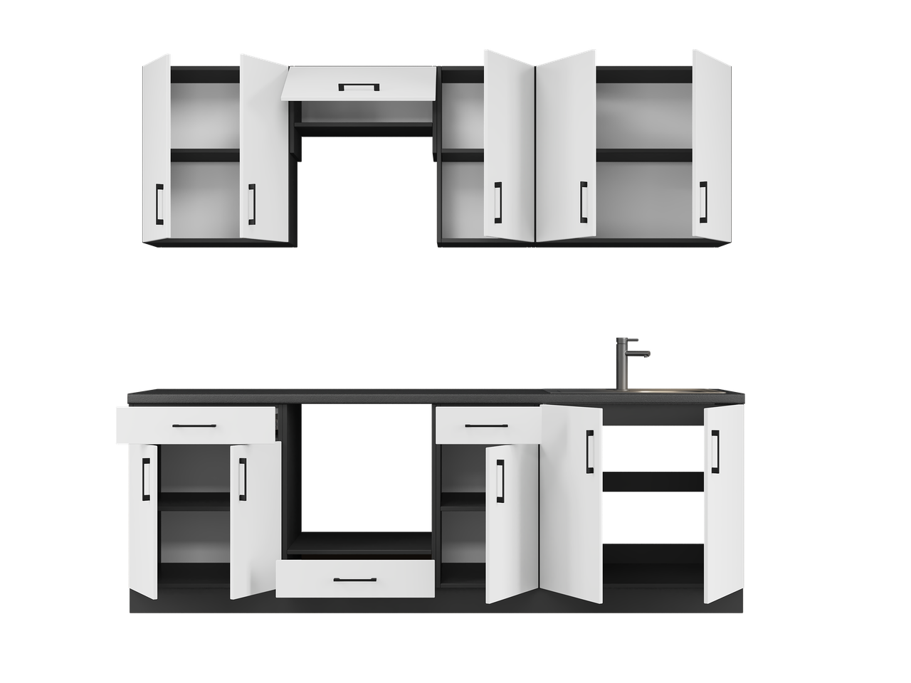 Комплект кухни К-7 Эверест Оптима со столешницей 2,4 м Белый (ЕК-25029) - фото 2