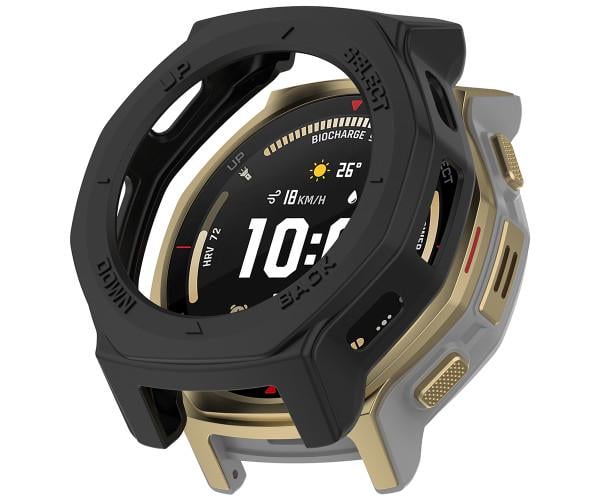 Чехол защитный силиконовый для смарт-часов Amazfit T-Rex 3 Pro 44 мм Черный Чехол защитный силиконовый для смарт-часов Amazfit T-Rex 3 Pro 44 мм Черный