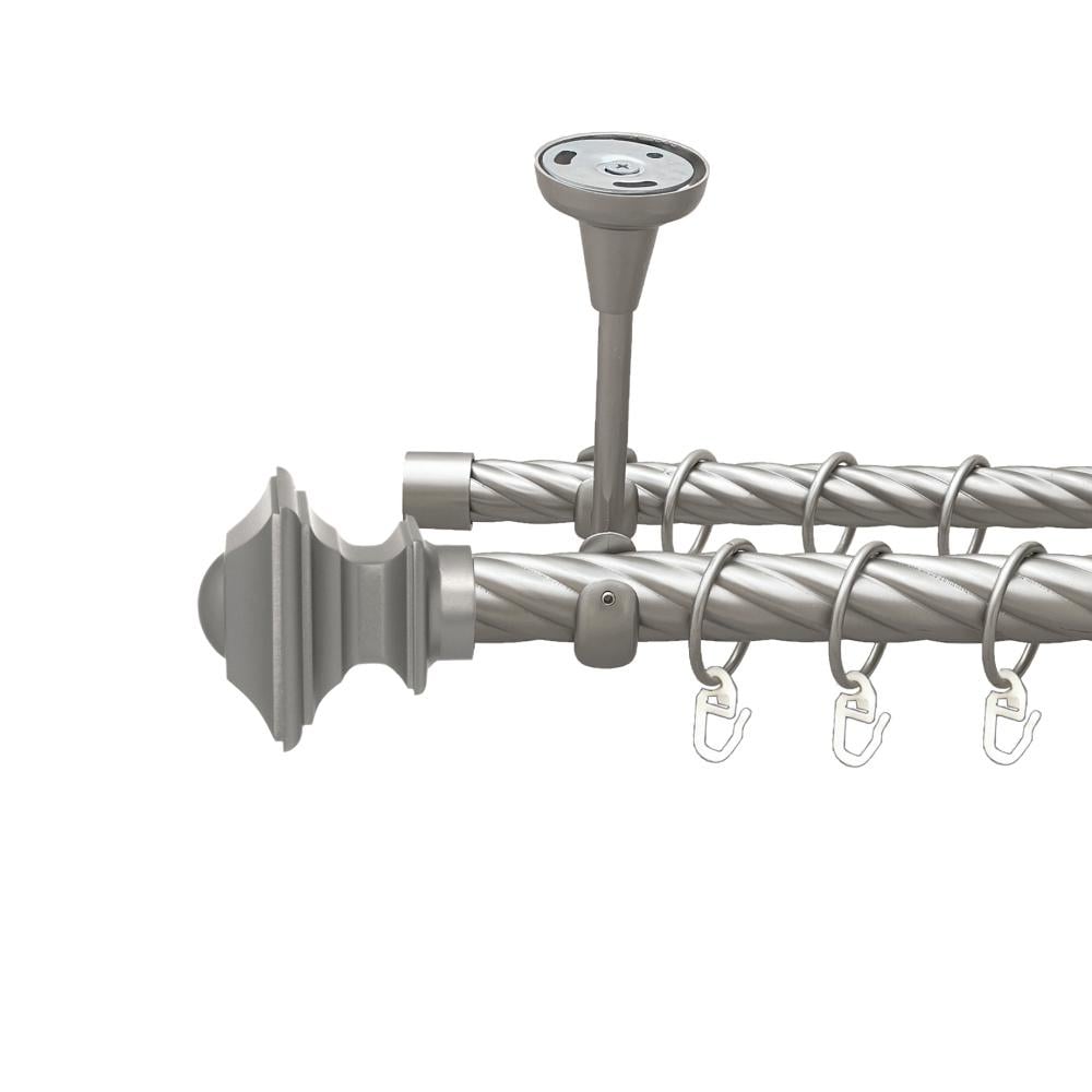 Карниз Orvit Борджеза металевий дворядний відкритий до стелі скручена труба кільце металеве 25/19 мм 200 см Сатин (00-00024195)