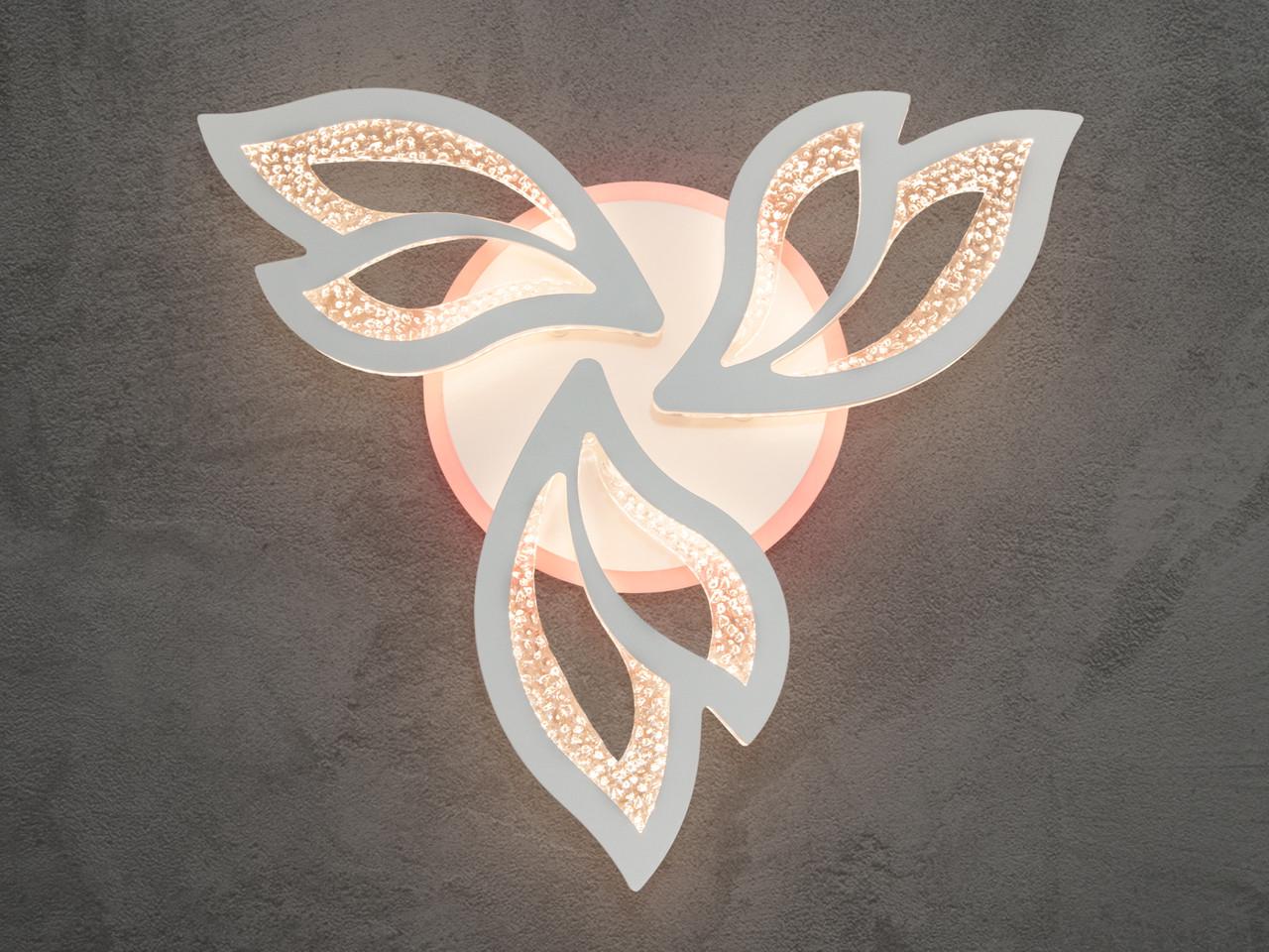 Люстра світлодіодна в спальню з димером 2455-3WH-LS 55W на 8 м2 Білий (2647928250) - фото 1