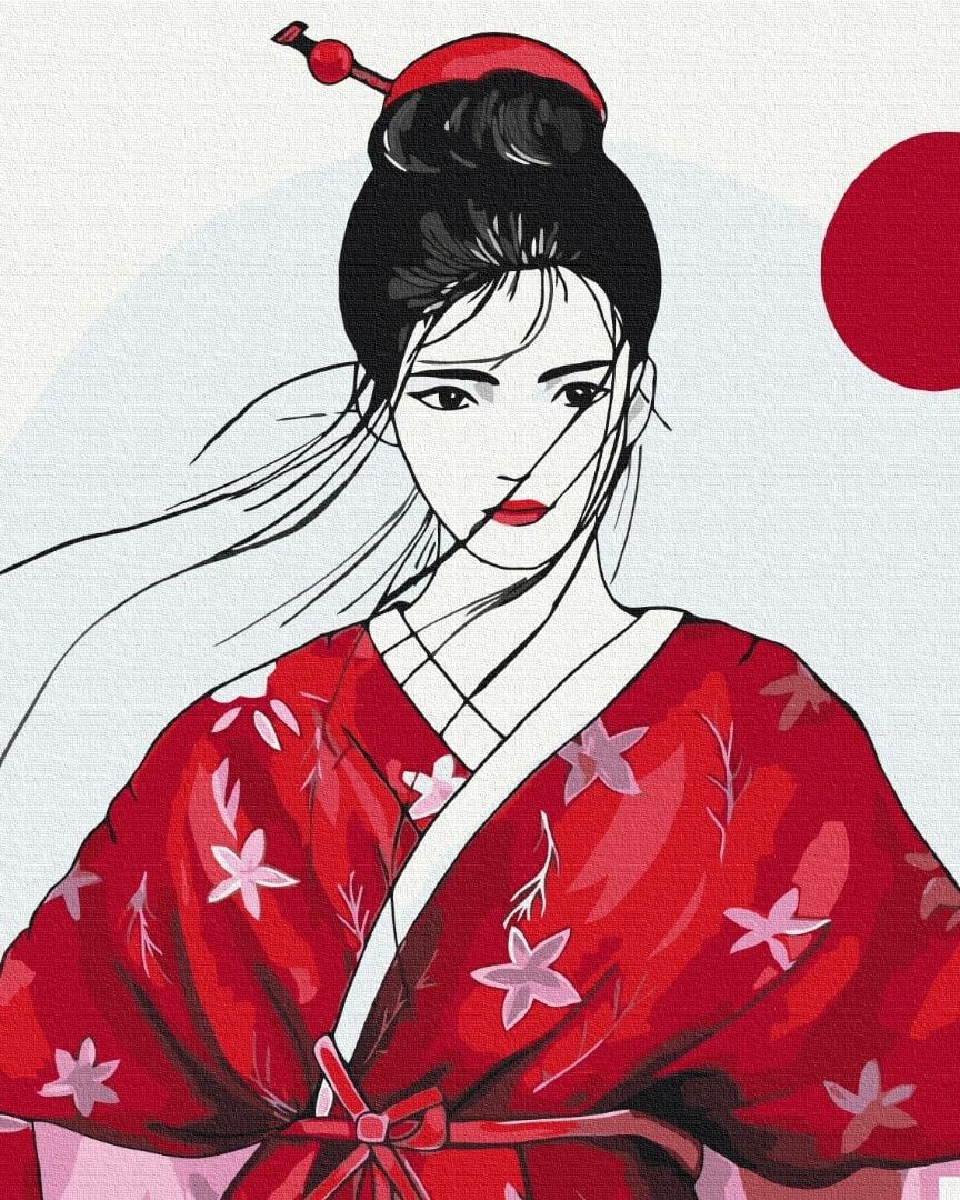 Картина по номерам BrushMe Гейша BS53798 холст на подрамнике 40х50 см (1982854782)