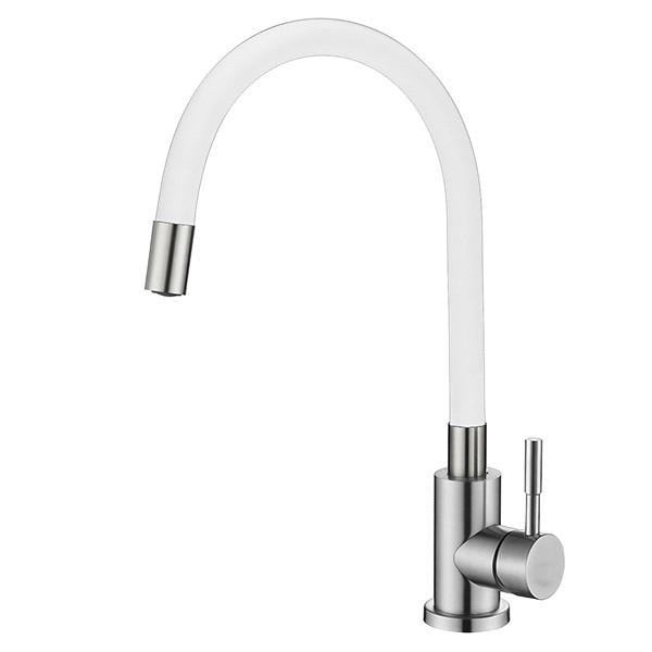 Змішувач для кухні Venta з гнучким гусаком Білий (VA3008E)